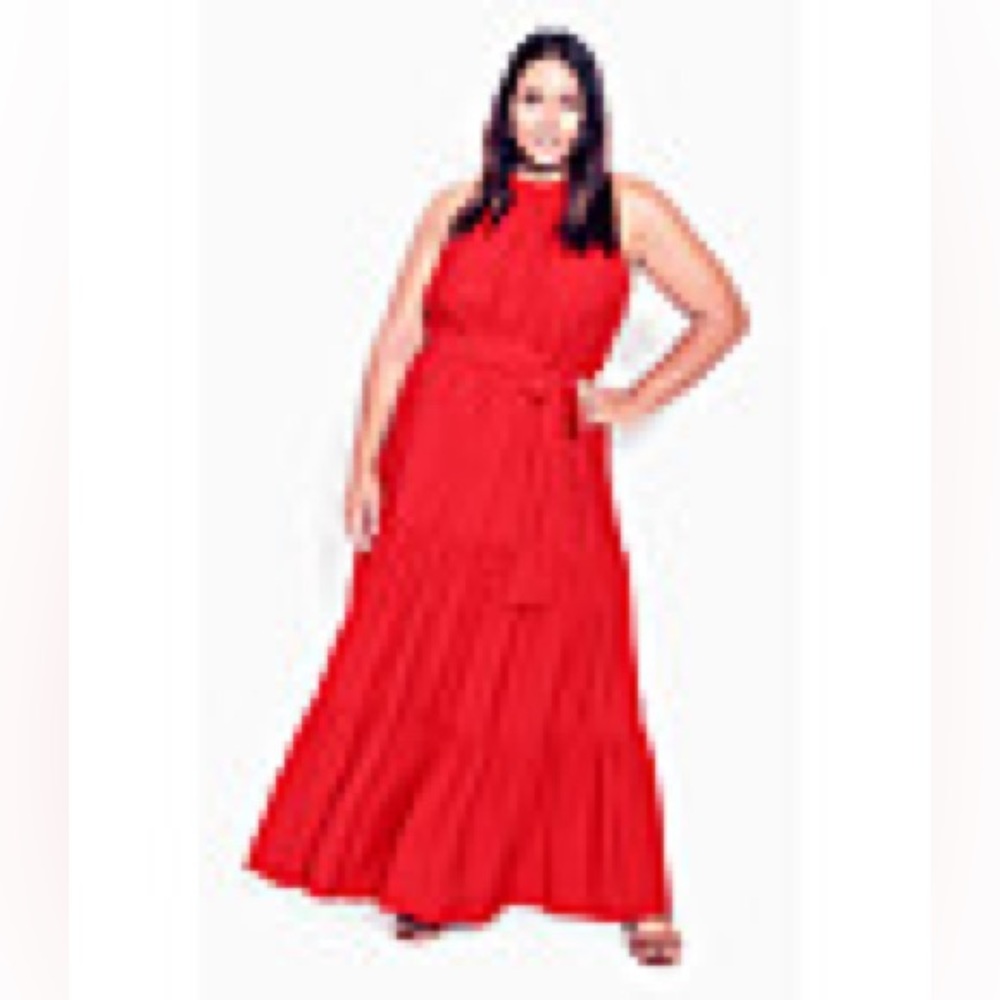 Red Halter Maxi Dress